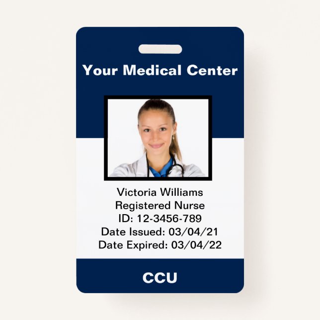 Personalized Medical Employee Photo ID Badge (Front)
