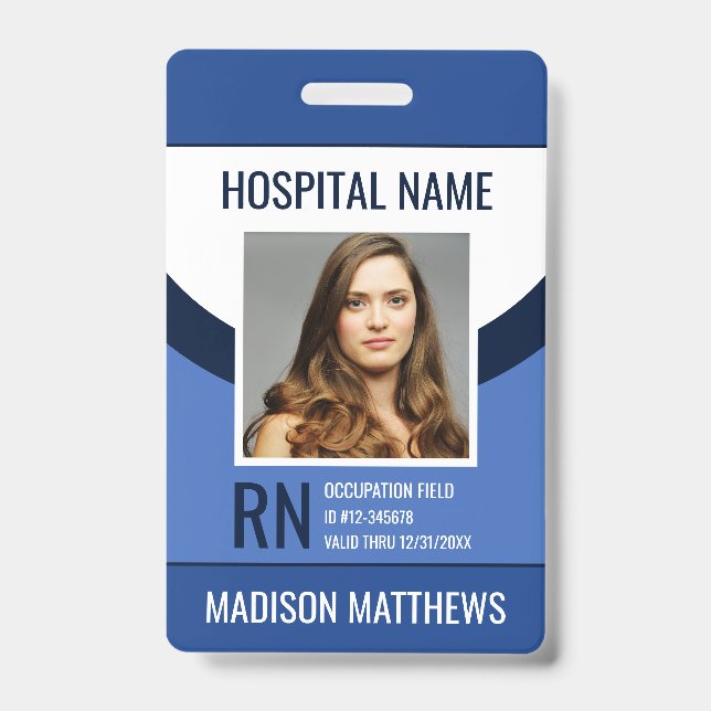 Personalized Medical Employee Photo ID Badge (Front)