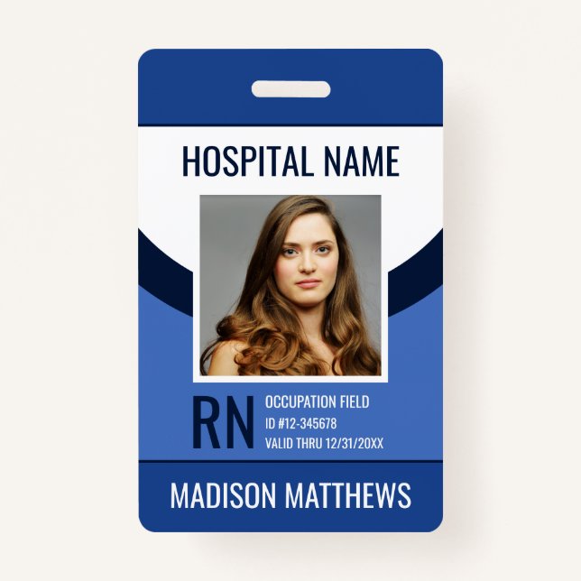 Personalized Medical Employee Photo ID Badge (Front)