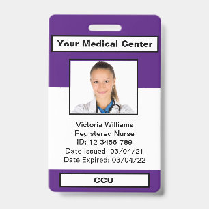 Personalized Medical Employee Photo ID Badge