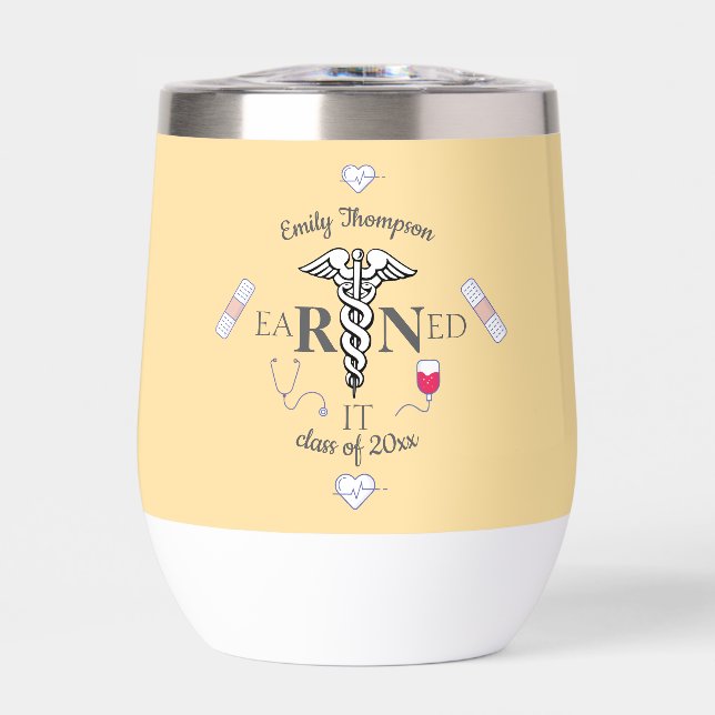 Personalized Medical Graduate  Thermal Wine Tumbler (Front)