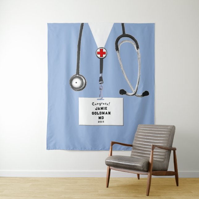 Personalized Medical School Graduation Backdrop (In Situ)