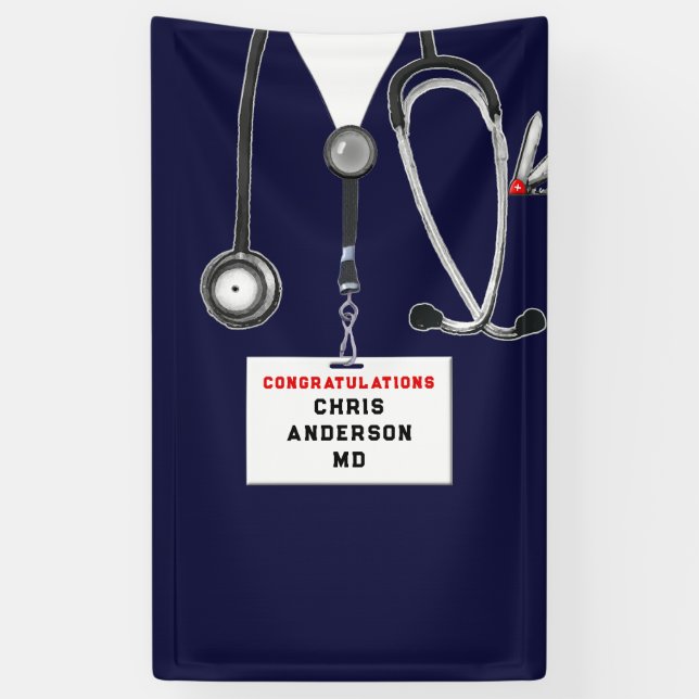 Personalized Medical School Graduation Banner (Vertical)
