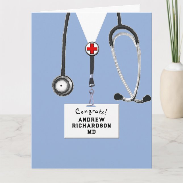 Personalized Medical School Graduation Card (Front)