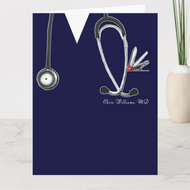Personalized Medical School Graduation  Card (Front)