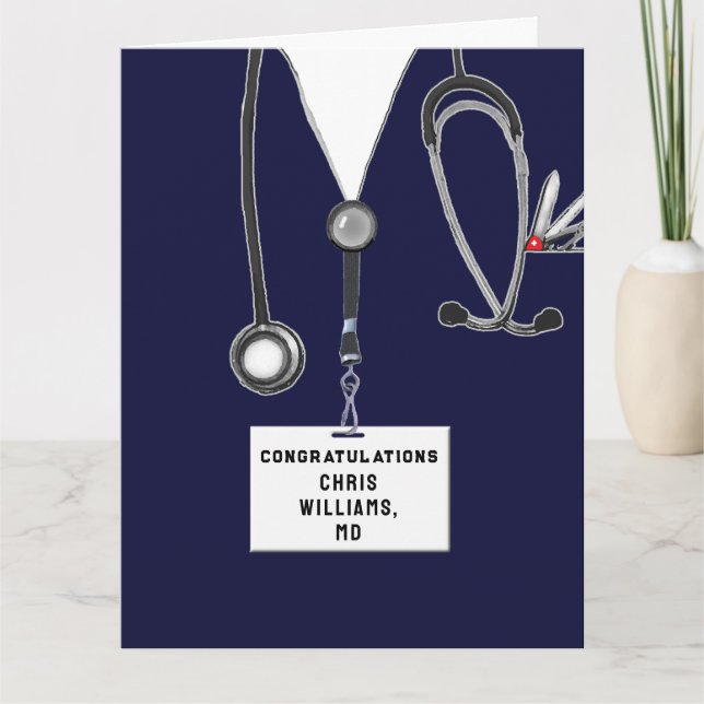 Personalized Medical School Graduation Card (Front)