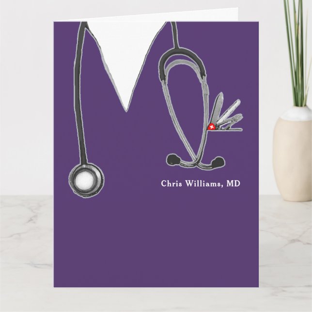 Personalized Medical School Graduation  Card (Front)
