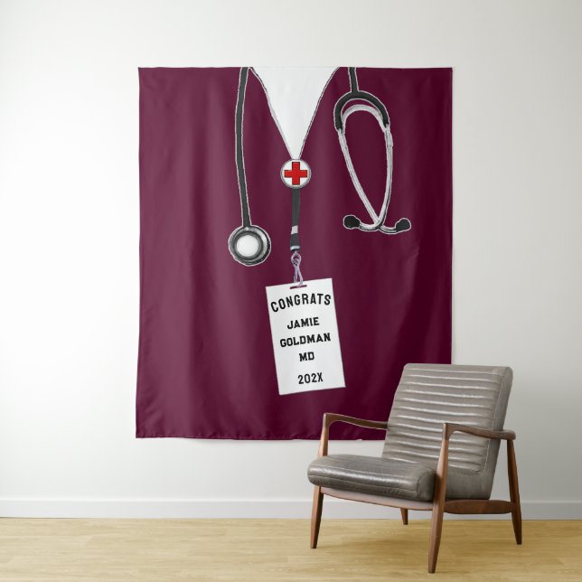 Personalized Medical School Graduation Congrats Tapestry (In Situ)