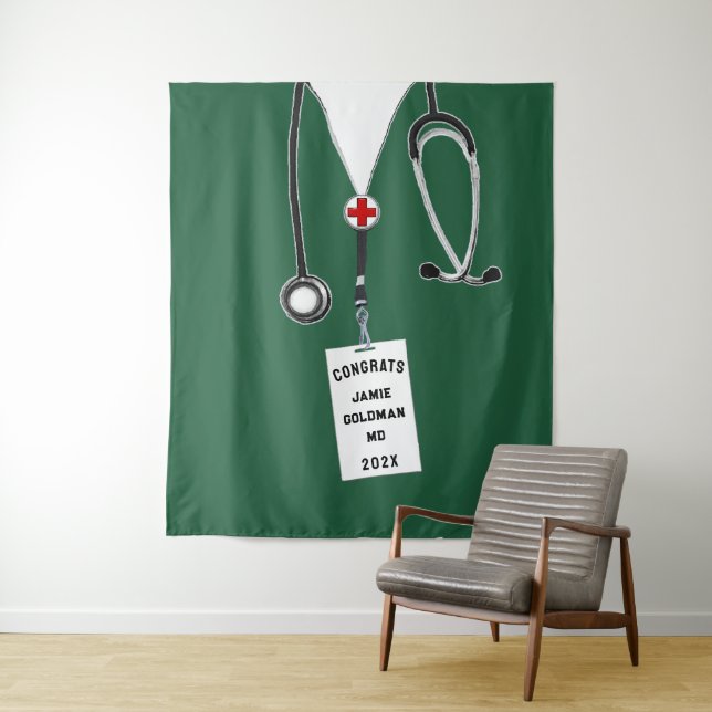 Personalized Medical School Graduation Congrats Tapestry (In Situ)