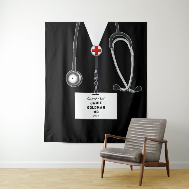 Personalized Medical School Graduation Congrats Tapestry (In Situ)
