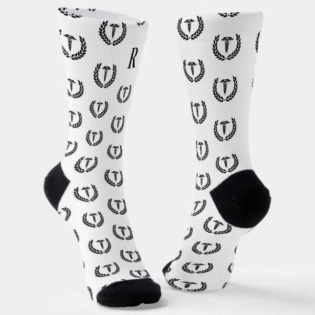 Personalized Medical School Graduation Doctor Socks (Angled)