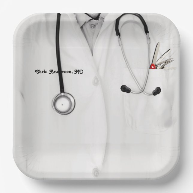 Personalized Medical School Graduation Paper Plates (Front)