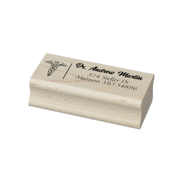Personalized Medical Symbol Address  Rubber Stamp (Stamp)