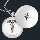 Personalized Medical Symbol Caduceus Locket Neckla<br><div class="desc">Personalized Medical Symbol Caduceus Necklace ready for you to personalize. ✔Note: Not all template areas need changed. 📌If you need further customization, please click the "Click to Customize further" or "Customize or Edit Design"button and use our design tool to resize, rotate, change text color, add text and so much more.⭐This...</div>