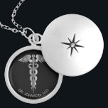 Personalized Medical Symbol Caduceus - Silver Locket Necklace<br><div class="desc">Personalized Medical Symbol Caduceus Necklace ready for you to personalize. ✔Note: Not all template areas need changed. 📌If you need further customization, please click the "Click to Customize further" or "Customize or Edit Design"button and use our design tool to resize, rotate, change text color, add text and so much more.⭐This...</div>