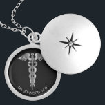 Personalized Medical Symbol Caduceus - Silver Locket Necklace<br><div class="desc">Personalized Medical Symbol Caduceus Necklace ready for you to personalize. ✔Note: Not all template areas need changed. 📌If you need further customization, please click the "Click to Customize further" or "Customize or Edit Design"button and use our design tool to resize, rotate, change text color, add text and so much more.⭐This...</div>