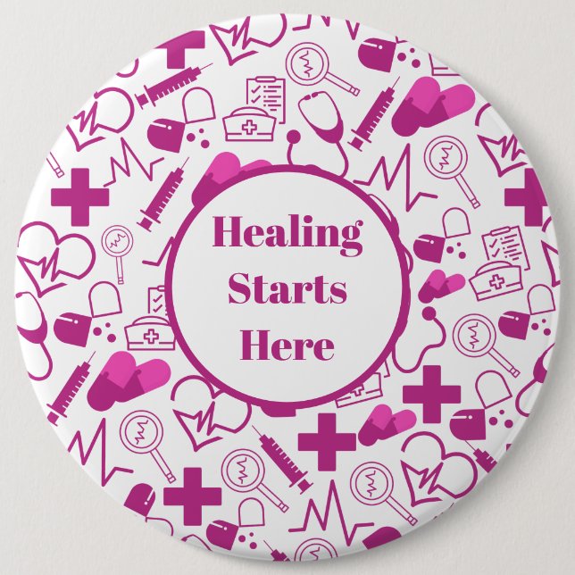Personalized Medical Theme Healthcare Professional Button (Front)