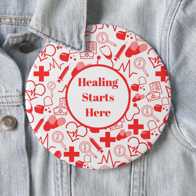 Personalized Medical Theme Healthcare Professional Button (In Situ)