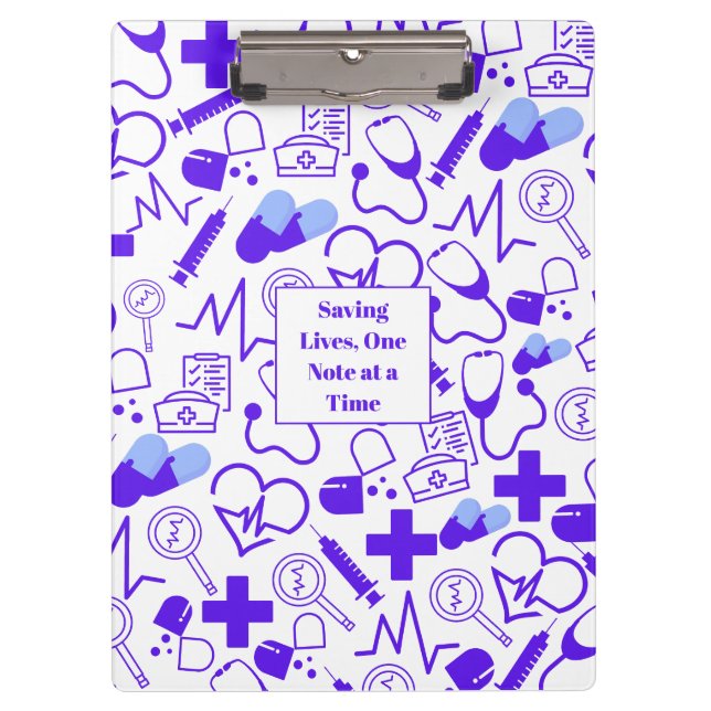 Personalized Medical Theme Healthcare Professional Clipboard (Front)