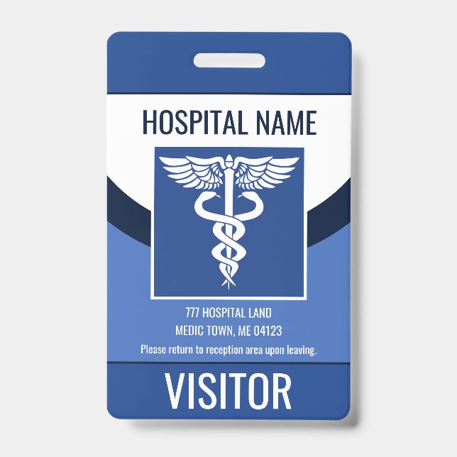 Personalized Medical Visitor Logo Photo ID Badge (Front)
