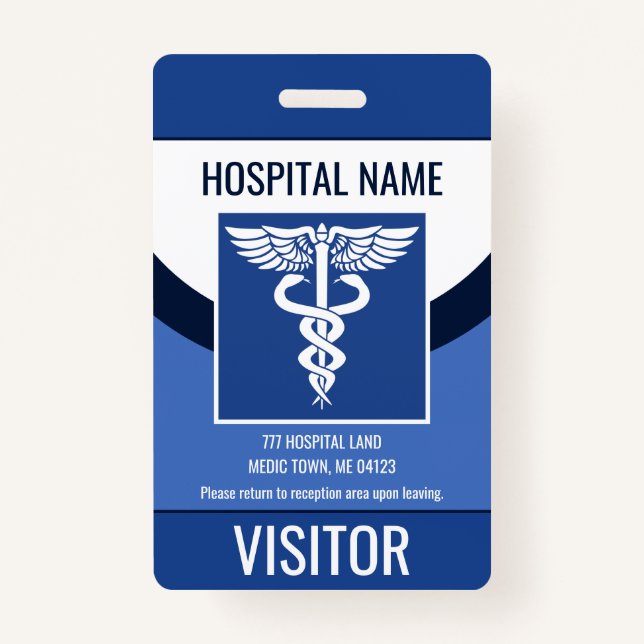 Personalized Medical Visitor Logo Photo ID Badge (Front)