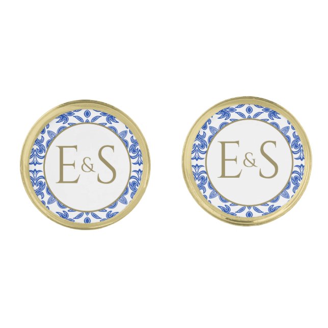 Personalized Mediterranean Cufflinks (Front)