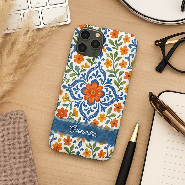 Personalized Mediterranean Floral Art Pattern Case-Mate iPhone Case (Creator Uploaded)