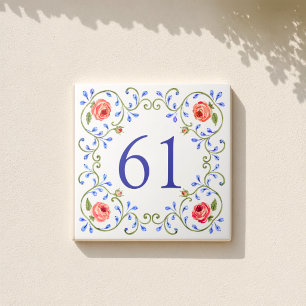 Personalized Mediterranean Rose Design Ceramic Tile