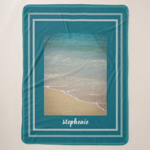 Personalized Mediterranean Sea View Sherpa Blanket