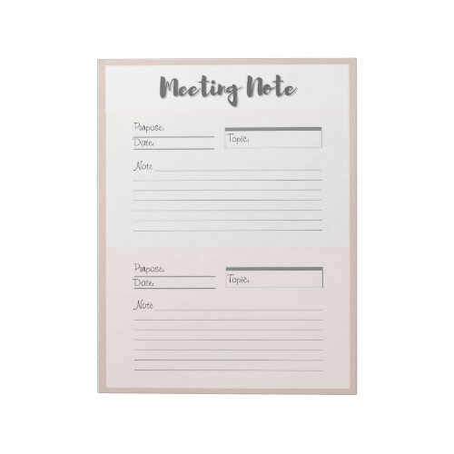 Personalized Meeting Note Notepad