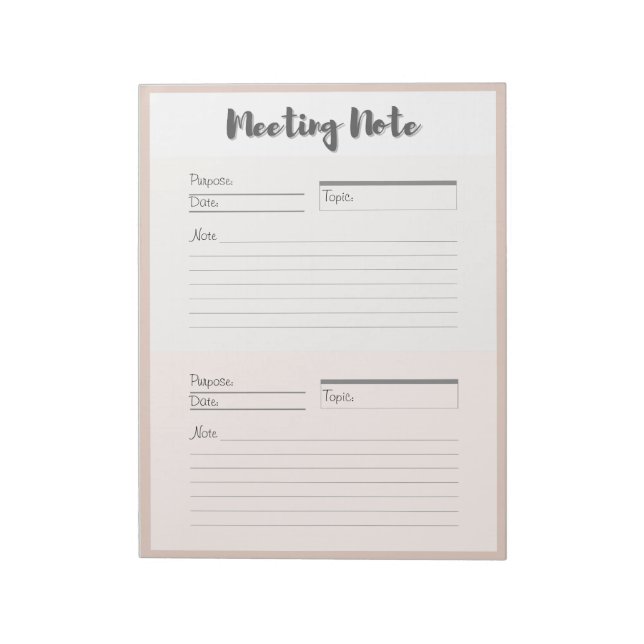 Personalized Meeting Note Notepad (Rotated)