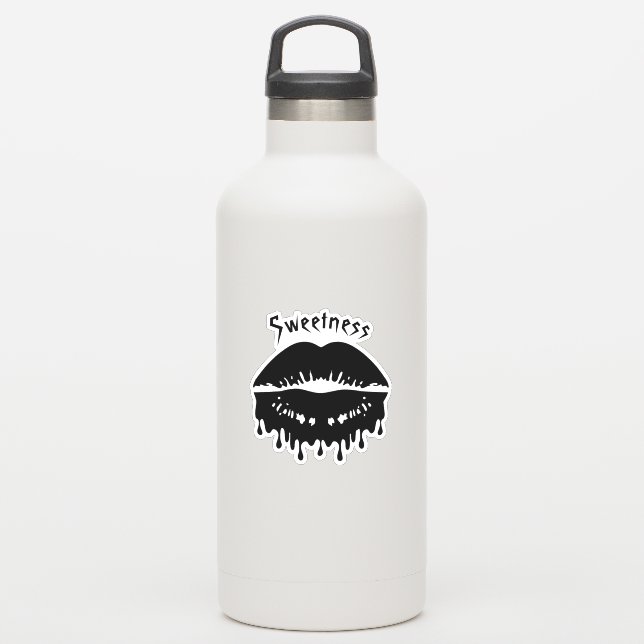 Personalized Melting Black Lips Sticker (Waterbottle)