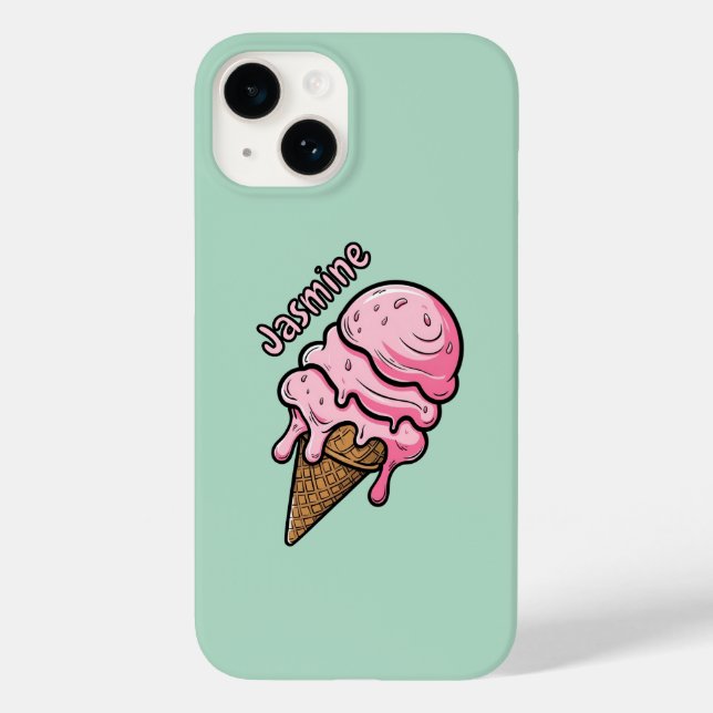 Personalized Melting Ice Cream Cone Case-Mate iPhone Case (Back)