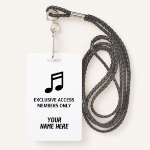 Personalized members only music concert pass badge