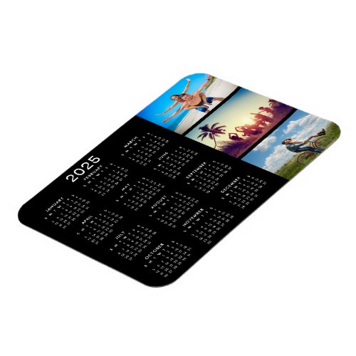 Personalized Memorable Photo Collage 2025 Calendar Magnet