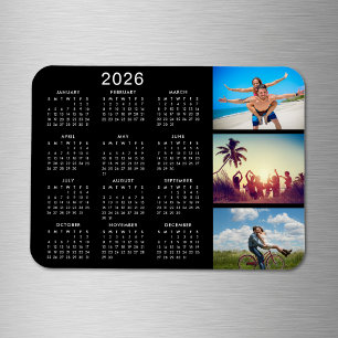 Personalized Memorable Photo Collage 2026 Calendar Magnet
