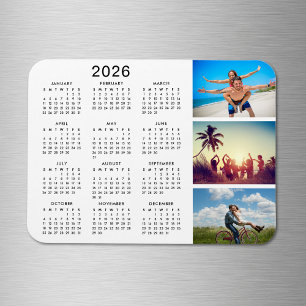 Personalized Memorable Photo Collage 2026 Calendar Magnet