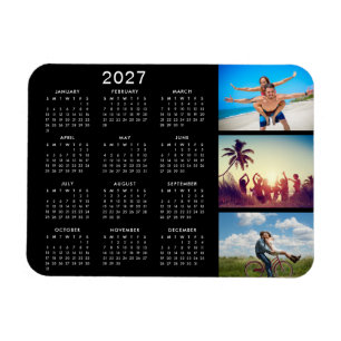 Personalized Memorable Photo Collage 2027 Calendar Magnet