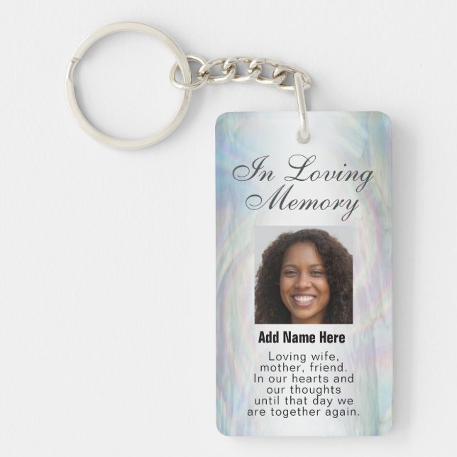 Personalized Memorial Angel Wings Add Photo  Keychain (Front)