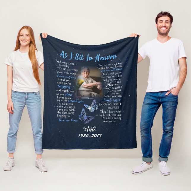 Personalized Memorial Blanket For Loss Of Mom, Dad (In Situ)