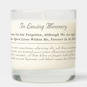 Personalized Memorial Candle, Custom Text, Gift Scented Candle