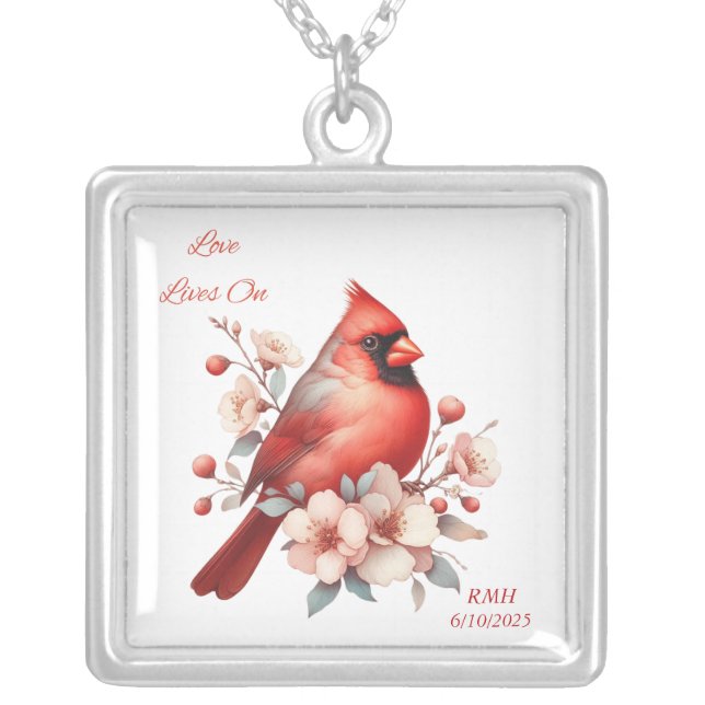 Personalized Memorial Cardinal Necklace (Front)