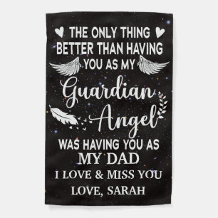 Personalized Memorial Dad guardian angel Garden Flag