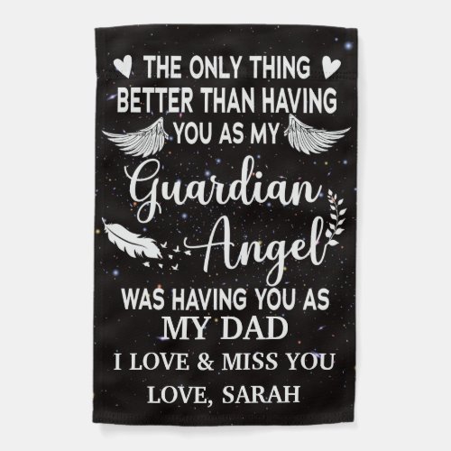 Personalized Memorial Dad guardian angel Garden Flag