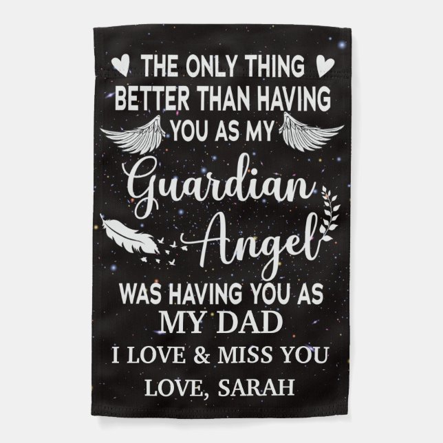 Personalized Memorial Dad guardian angel Garden Flag (Front)