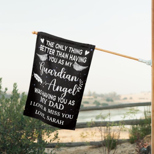 Personalized Memorial Dad guardian angel House Flag