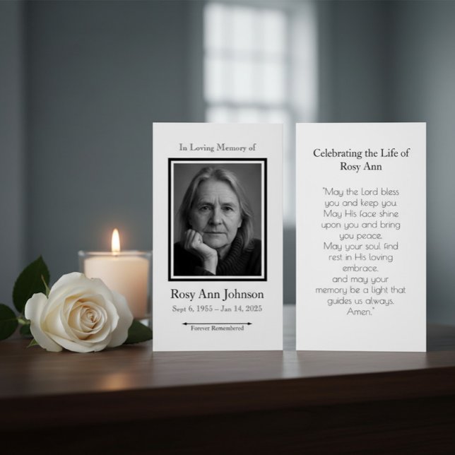 Personalized Memorial Funeral Photo Prayer Card (Creator Uploaded)