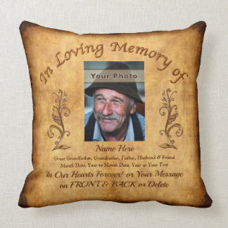 Personalized Memorial Gifts for Loss of Father Throw Pillow