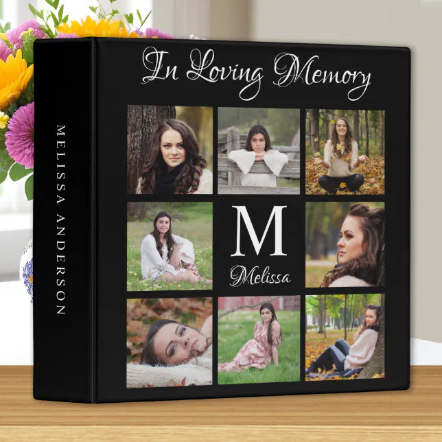 Personalized Memorial In Loving Memory Photo Album 3 Ring Binder Zazzle 0726