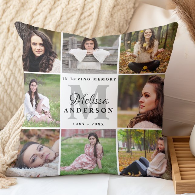 Personalized Memorial Keepsake Photo Collage Throw Pillow (Creator Uploaded)